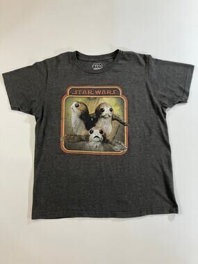 Star Wars Porg T Shirt Gray Three Porgs The Last Jedi Retro Graphic Tee